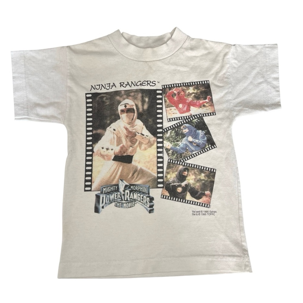 Vintage 90s power rangers ninja T-shirt kids retro nostalgia